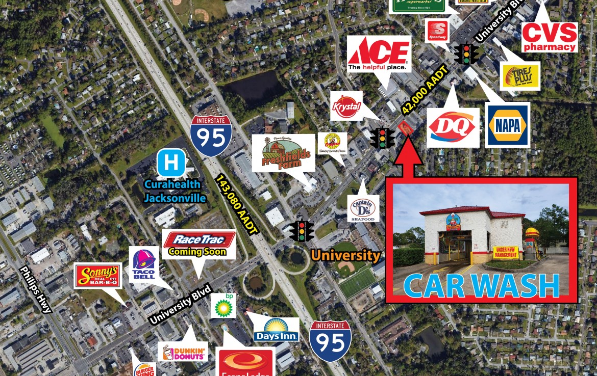 TouchFree CAR WASH FOR SALE! XERA REALTY Jacksonville , Florida